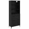 vidaXL Augstais skapītis Melns ozolkoks 69,5 x 34 x 180 cm