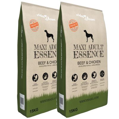 vidaXL suņu barība, Maxi Adult Essence Beef & Chicken, 2 gab., 30 kg