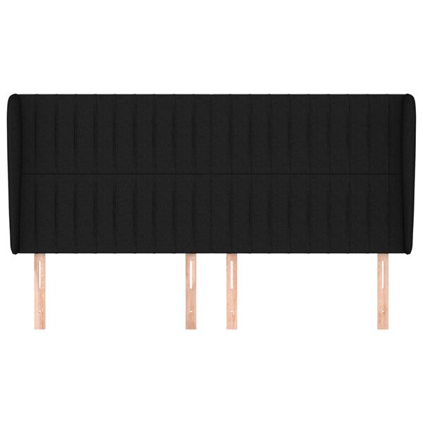 vidaXL galvgalis ar malām, 203x23x118/128 cm, melns audums