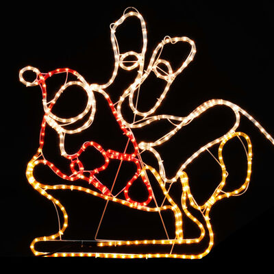 vidaXL Ziemassvētku dekors ar LED, 500x80 cm, 4 brieži, kamanas, XXL