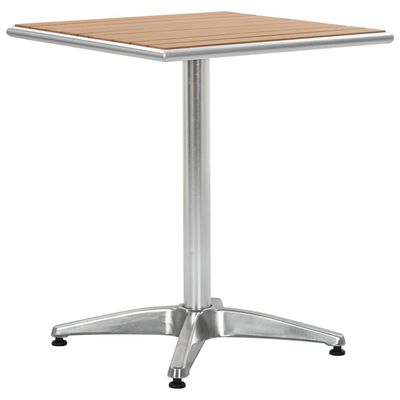 vidaXL dārza galds, sudraba krāsa, 60x60x70 cm, alumīnijs, WPC