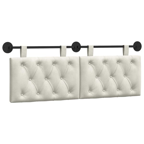 vidaXL Karājo&scaron;s galvgalis Krēmkrāsa 150 x 55 x 7 cm Samts