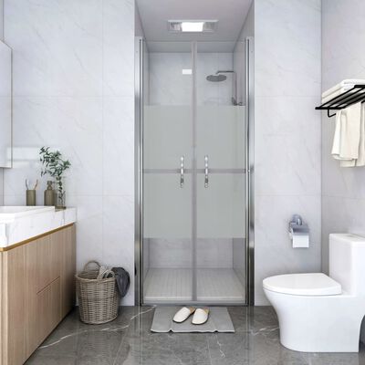 vidaXL dušas durvis, 101x190 cm, ESG, pusmatētas