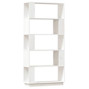 vidaXL grāmatu plaukts, balts, 80x25x163,5 cm, priedes masīvkoks