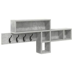 vidaXL Sienas pakaramais ar plauktu Betona pelēks 100 x 12 x 43,5 cm