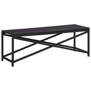 vidaXL dārza sols, 120 cm, melna PE rotangpalma