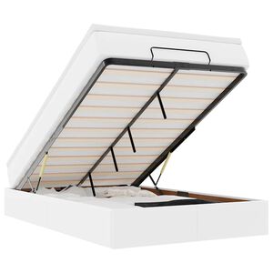 vidaXL Osmaņu gultas rāmis ar matrača balta 120x200cm mākslīgā āda