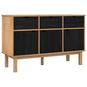 vidaXL Sānu skapis OTTA Brūna un melna 114 x 43 x 73,5 cm
