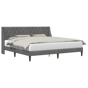 vidaXL Gultas rāmis ar galvas klāju Tum&scaron;i pelēka 193 x 203 cm Samts