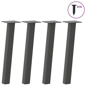 vidaXL kafijas galdiņa kājas, 4 gab., antracīta krāsa, 30 cm, tērauds