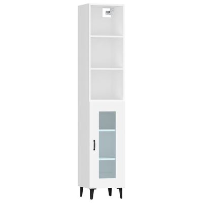 vidaXL augstais skapītis, balts, 34,5x34x180 cm, inženierijas koks