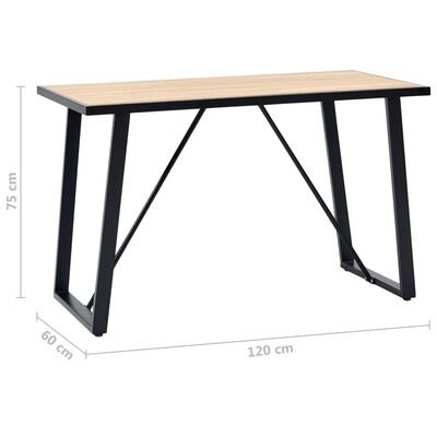 vidaXL virtuves galds, ozolkoka krāsa, 120x60x75 cm, MDF