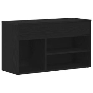 vidaXL Apavu panka 80 x 30 x 45 cm Inženierijas koks Melns ozolkoks