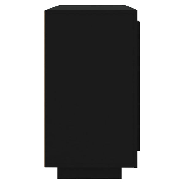 vidaXL kumode, melna, 80x40x75 cm, inženierijas koks