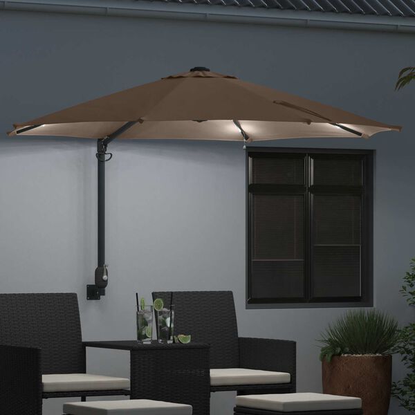 vidaXL Dārza parasols Pelēkbrūna 248 x 248 x 148 cm
