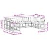 vidaXL Āra dīvānu komplekts 9 pcs Dabīgs un melns Cietā akācijas koks