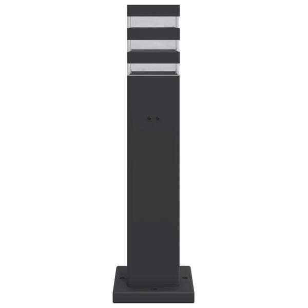 vidaXL āra grīdas lampa ar kontaktligzdu, melns, 50 cm, alumīnijs