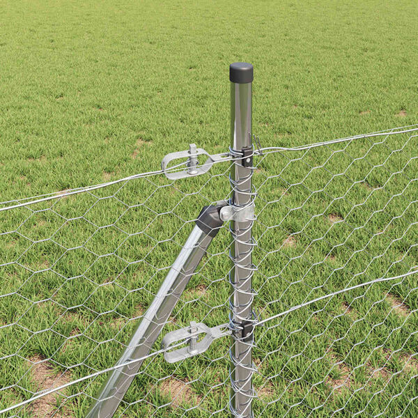 vidaXL Žoga āķis Sudraba 10 x 0,4 m (36 mm siets) Tērauds