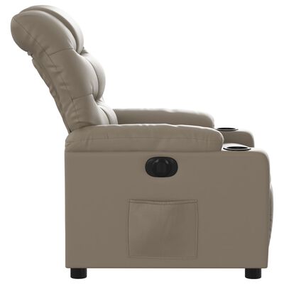 vidaXL elektrisks atpūtas krēsls, kapučīno krāsas mākslīgā āda