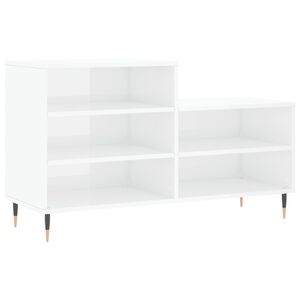 vidaXL apavu plaukts, spīdīgi balts, 102x36x60 cm, inženierijas koks