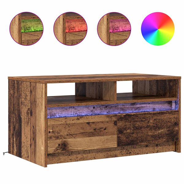 vidaXL Kafijas galdiņ&scaron; Vecs koks 90 x 50 x 45 cm Inženierijas koks