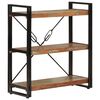 vidaXL grāmatu plaukts, 3 līmeņi, 77x30x80cm, pārstrādāts koks, dzelzs