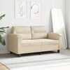 vidaXL divvietīgs dīvāns, 140 cm, krēmkrāsas mikro&scaron;ķiedras audums