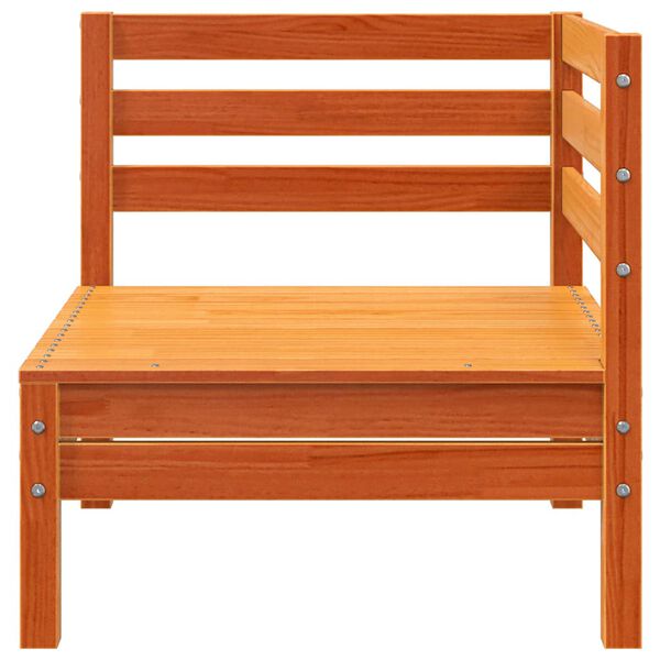 vidaXL dārza stūra dīvāns, vaska brūns, priedes masīvkoks