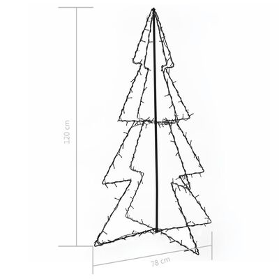vidaXL Ziemassvētku koks, 160 LED, telpām un āra teritorijai, 78x120cm