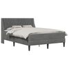 vidaXL Gultas rāmis ar matraci Tum&scaron;i pelēks 140 x 190 cm Samts