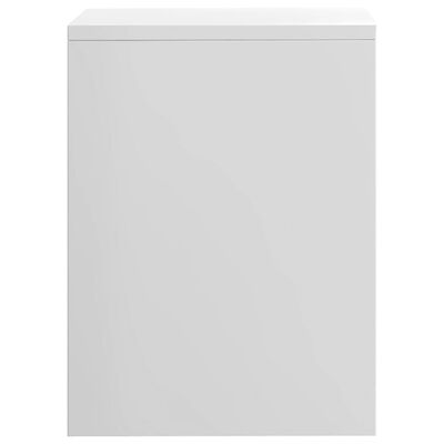 vidaXL naktsskapītis, 40x30x40 cm, spīdīgi balts, skaidu plāksne