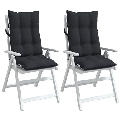 vidaXL dārza krēslu spilveni, 2 gab., melns oksforda audums