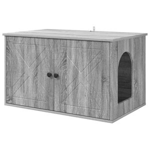 vidaXL Kaķu māja Pelēks Sonoma 85 x 55 x 50,5 cm Inženierijas koks