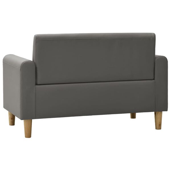 vidaXL 2-vietīgs bērnu dīvāns, pelēka mākslīgā āda