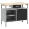 vidaXL Darbagalds ar atvilktni Melns un pelēks 100 x 55 x 85 cm