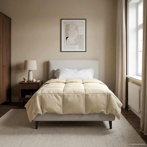 vidaXL Pilnas gada sega Tiltiņ&scaron; Krēmkrāsa 155 x 220 cm Mikro&scaron;ķiedra