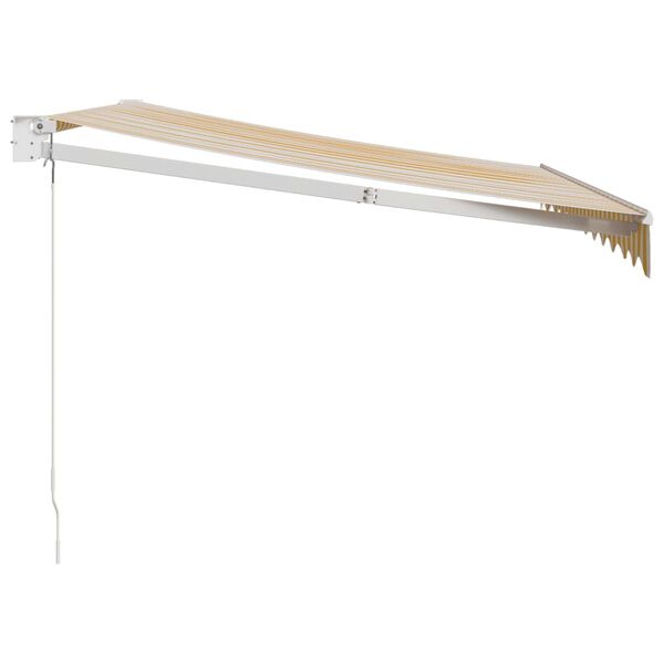 vidaXL izvelkama markīze, dzeltena, balta, 3x2,5 m, audums, alumīnijs