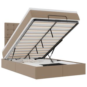 vidaXL Osmaņu gultas rāmis ar matrača kapučīno 120x190cm mākslīgā āda