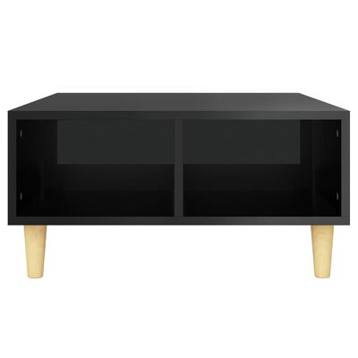 vidaXL kafijas galdiņš, spīdīgi melns, 60x60x30 cm, skaidu plāksne