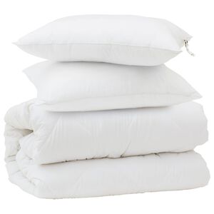 vidaXL Segas komplekts ar spilvenu 3 pcs Balts Mikrofibra un pūks