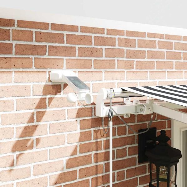 vidaXL automātiski izvelkama markīze, LED, pelēka un balta, 400x300 cm