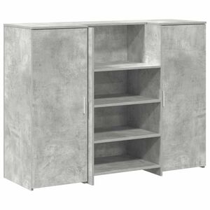vidaXL reģistratūra, betona pelēks, 135x50x103,5 cm, inženierijas koks