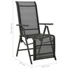 vidaXL atgāžami dārza krēsli, 2 gab., tekstilēns, alumīnijs, melni