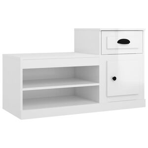 vidaXL apavu plaukts, spīdīgi balts, 100x42x60 cm, inženierijas koks