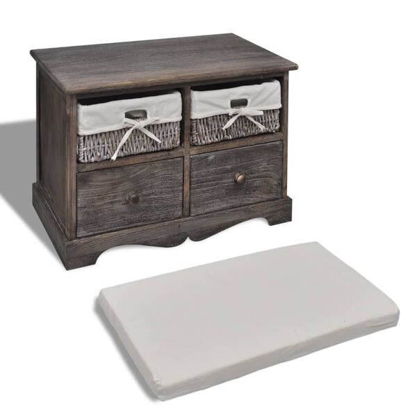 vidaXL uzglabāšanas sols, brūns, 62x33x42, paulonijas koks