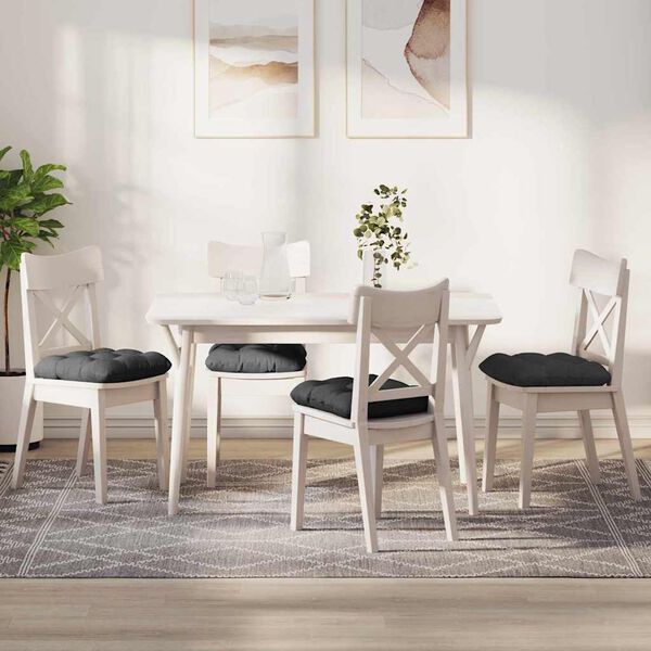 vidaXL Sēdvietas spilventiņi 4 pcs Tum&scaron;i pelēks 45 x 45 cm