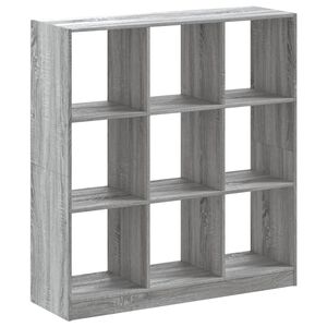 vidaXL grāmatplaukts, pelēka koka, 102x32x108 cm, inženierijas koks