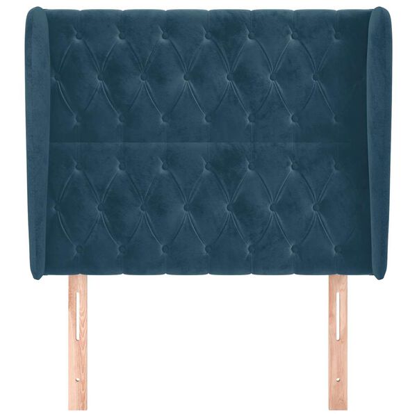 vidaXL galvgalis ar malām, 103x23x118/128 cm, tum&scaron;i zils samts