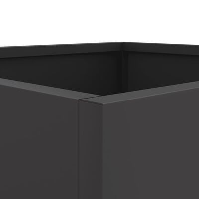 vidaXL puķu kastes, 2 gb., melnas, 49x47x46 cm, auksti velmēts tērauds