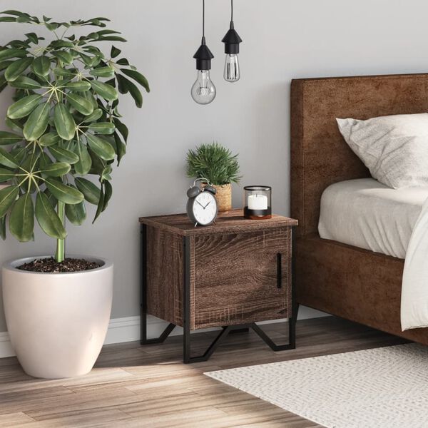 vidaXL naktsskapītis, brūna ozolkoka, 40x30x40 cm, inženierijas koks
